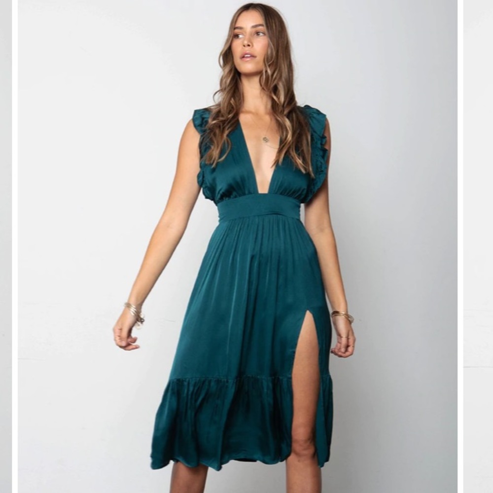 Stillwater The Jessie Midi Dress - Emerald Green